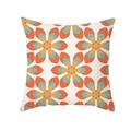 Floral geometric print decorative pillowcase with retro orange and teal pattern - Retro Geometric Floral (TPR435-16) / 45x45cm