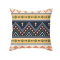 Federa per cuscino bohémien con motivi geometrici arancioni e blu scuro astratti - 45x45CM (Senza Interno) / Geometrico Arancione Giallo Verde Blu (TPR437-12)
