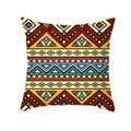 Federa per cuscino bohémien con motivi geometrici etnici per divano e camera - 45x45CM (Senza Interno) / Geometrico Giallo Arancione Blu Reale (TPR437-13)