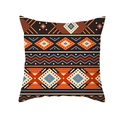 Federa per cuscino bohémien con motivi geometrici tribali in arancione e blu scuro - 45x45CM (Senza Interno) / Rombo Arancione Caldo Blu Scuro (TPR437-15)