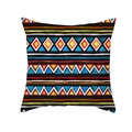Fodera per cuscino quadrata boho con motivi geometrici colorati su sfondo bianco - 45x45CM (Senza Interno) / Strisce Acquerello Arcobaleno (TPR437-16)