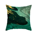 Housse de coussin abstraite motif marbre vert avec accents dorés pour le salon - Sable Mouvant Vert Lac (TPR463-16)