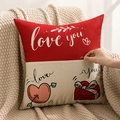 Detail showing a hand placing a ring into the hidden pocket of a decorative love pillow - 45*45cm (Insert Not Included) / Red and White Love Pocket Style (KDBZ001-1)