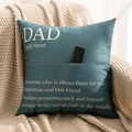 Funda de cojín impermeable con bolsillo y estampado de papá para sofá en azul verde - Definición de Sustantivo-Padre (KDBZ002-1) / Cerceta Oscura (Estilo DAD)