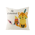 Housse de coussin en polyester avec motif renard mignon et texte Be Cunning - Style Renard (JYM148-5)