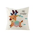 Housse de coussin beige carrée avec renne et texte BE FAST de style nordique - Style Renne (JYM148-8)