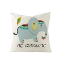 Housse de coussin carrée en polyester avec motif éléphant bohème et citation - Style Éléphant (JYM148-11)