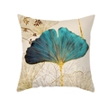 Elegant peach skin pillowcase with blue and gold ginkgo leaf print for home decor - 45x45 Square (No Insert) / Teal Gradient Ginkgo (TPR470-14)