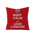 Federa rossa in stile britannico con stampa Keep Calm Love London su sfondo bianco puro - Stile Slogan Londra Cuore Rosso (JYM012-3)