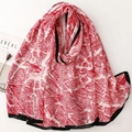 French map print scarf in red and white with black border on minimalist white background - Red