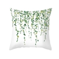 Kissenbezug mit grünen Aquarell-Rankenmustern auf weißem Stoff für Sofa und Deko - Hängendes Grün-Stil (TPR472-4)