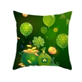 Macro detail of St. Patrick's Day cushion cover with pot of gold and clover print - Money Pot and Polka Dot Balloons Style (DRD330-12) / 45*45cm (No Insert)