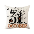 Halloween throw pillow cover featuring a pumpkin and October 31st digital print design - October Pumpkin Withered Tree Style (JYM161-3) / Square (Without Core)