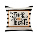 Fodera per cuscino di Halloween con zucca, scritta Trick or Treat e gatto - Stile Gatto Nero a Strisce Trick or Treat (JYM166-4)