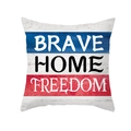 Housse de coussin Fête de l'Indépendance avec rayures et texte Brave Home Freedom - Vintage Wood Words (TPR475-29)
