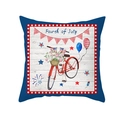 Housse de coussin du 4 juillet avec vélo rouge et fleurs sur fond blanc pur - Watercolor Bike Style (TPR475-38)