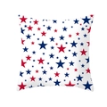 Peach skin pillow cover with red and blue star patterns for Independence Day decor - White Base Red Blue Stars Pattern (TPR178-9) / 45x45cm