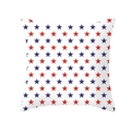 Independence Day peach skin pillowcase with patriotic red and blue star pattern - White Base Red Blue Alternating Stars (TPR178-10) / 45x45cm