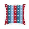 Patriotic July 4th pillow case with red and blue vertical stripes and white stars - Vertical Red Blue Stripes with Stars (TPR178-12) / 45x45cm