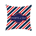 Independence Day peach skin pillow cover with red and blue diagonal stripes and badge - Red White Blue Diagonal Stripes Badge (TPR178-16) / 45x45cm