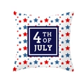 Peach skin pillow cover with blue 4th of July text and red stars for US Independence Day - White Base Red Blue Stars 4th July Blue Box (TPR178-17) / 45x45cm