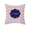 4th of July peach skin square pillowcase with USA stars and blue shield logo design - Red Blue Stars Pattern 4th July Shield (TPR178-19) / 45x45cm