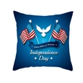 Blue Independence Day pillow cover featuring patriotic eagle and US flag prints - Dark Blue Peace Dove Independence Ribbon (TPR178-22) / 45x45cm
