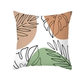 Modern Morandi style peach skin pillowcase with abstract leaf patterns and earth tones - Abstract Plant Pattern (TPR469-1)