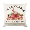 Christmas reindeer and hot cocoa printed throw pillow cover for festive sofa decor - Festive Hot Cocoa Bar (JYM182-4)