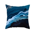 Kissenbezug mit blauem Fluid-Art-Marmormuster und Goldadern aus Pfirsichhaut-Stoff - Dunkelblauer Marmor (TPR463-4)