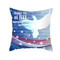 July 4th Independence Day peach skin pillowcase with bald eagle and US flag print - Stars Stripes Background Bald Eagle (TPR178-26) / 45x45cm
