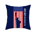 Independence Day peach skin pillow cover with Statue of Liberty and 4th of July print - Statue Liberty Silhouette Independence Text (TPR178-29) / 45x45cm