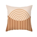 Morandi style peach skin velvet pillowcase with brown bohemian geometric arches - Bohemian Arches (TPR469-9)