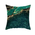 Housse de coussin en peau de pêche avec motif marbre vert et dorure luxueuse - Texture d'Agate Verte (TPR463-11)