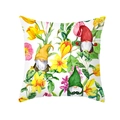 Peach skin pillowcase featuring colorful watercolor gnomes and spring floral patterns - Nordic Gnomes Spring Floral (TPR462-13)