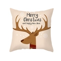 Kerstkussenhoes met schattige rendierprint in zachte perzikhuid fluwelen stof - Cartoon Rendier met Groot Gewei Print (TPR420-5) / 45x45CM (Zonder Kern)