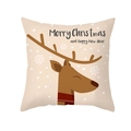 Kerst kussensloop met cartoon rendier en Merry Christmas typografie ontwerp - Cartoon Rendier met Rode Sjaal Print (TPR420-6) / 45x45CM (Zonder Kern)