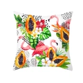 Peach skin pillowcase featuring tropical flamingo, papaya, and floral watercolor print - Flamingo & Summer Papaya (TPR462-16)