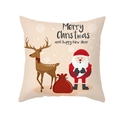 Kerst kussensloop met cartoon rendier en kerstman print voor home decoratie - Kerstman en Cadeauzak Print (TPR420-8) / 45x45CM (Zonder Kern)