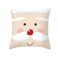 Kerstman gezicht kussensloop met rode neus en witte baard van perzikhuid textuur - Kerstman Grote Baard Minimalistisch Ontwerp (TPR420-19) / 45x45CM (Zonder Kern)