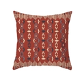 Ethnic μαξιλαροθήκη με ikat σχέδιο σε κεραμιδί χρώμα από ύφασμα ροδάκινου για καναπέ - 45x45cm / Brick Red Vintage Εθνοτικό Γεωμετρικό (TPR467-9)