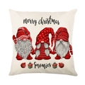 Weihnachts-Kissenbezug mit Wichtel-Motiv und Schriftzug auf weißem Hintergrund - Frohe Weihnachten Gnome (JYM192-3)