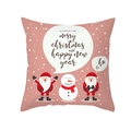 Roze kerstkussensloop met cartoon kerstman en sneeuwpop illustratie voor huis - Roze Sneeuwvlok Basis Kerstman en Sneeuwpop (TPR420-25) / 45x45CM (Zonder Kern)