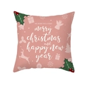 Roze kerstkussensloop met feestelijke rendier- en sneeuwvlokprints voor interieur - Lichtroze Rijke Kerst Elementen Ontwerp (TPR420-27) / 45x45CM (Zonder Kern)