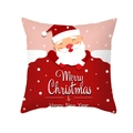 Kerst kussensloop met cartoon kerstman print en Merry Christmas tekst - Kerstrood Cartoon Kerstman Afbeelding (TPR420-28) / 45x45CM (Zonder Kern)