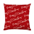 Funda de cojín navideño rojo con diseño de cuadros y letras de Merry Christmas - Estilo Rojo Merry Christmas (JYM207-2) / 45*45cm (Sin Relleno)