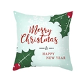 Kerst kussensloop met tekst Merry Christmas, hulstbladeren en rode bessen ontwerp - Hulstbessen en Sneeuwvlok Textuur (TPR420-31) / 45x45CM (Zonder Kern)