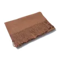 Soft solid-color wool scarf with tassel detail in warm caramel brown finish - 19# Caramel Color
