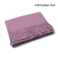 Solid wool scarf with fringe in 28# Dusty Rose, neatly folded on white background - 28# Dusty Rose
