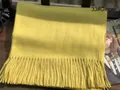 Ginger yellow wool blend scarf with fringe tassels for men and women winter style - 33# Ginger Yellow